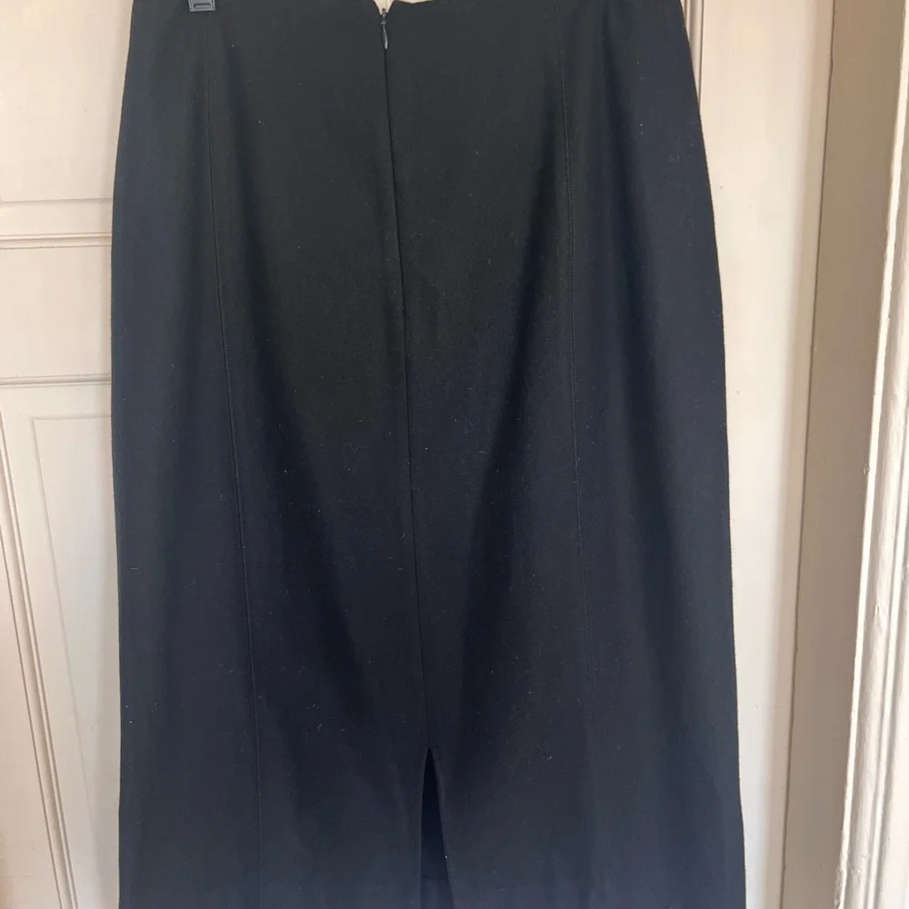 Eddie Bauer Vintage Wool-Blend Black Midi Pencil Skirt - Picture 2 of 4